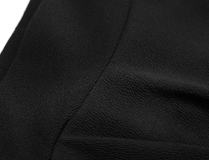 ALYNE flared skater skirt close-up showing the wide elastic pull-on waistband and solid pattern fabric