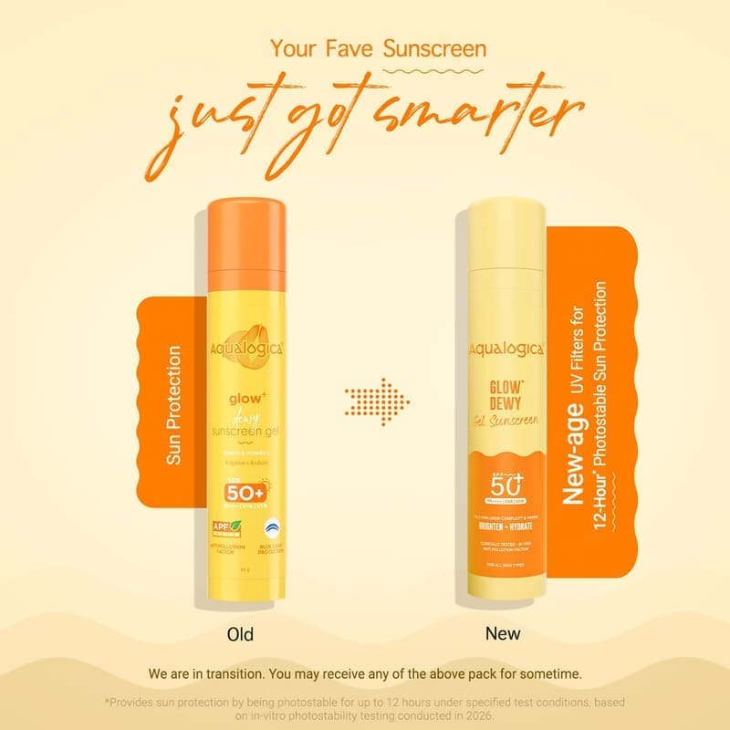 Aqualogica Glow+ Dewy Gel Sunscreen - 50 g application on skin