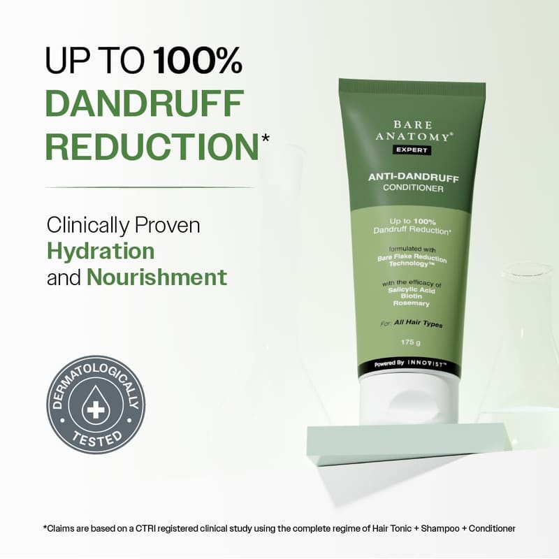 Bare Anatomy Anti-Dandruff Hair Conditioner with Biotin & Rosemary packaging and details