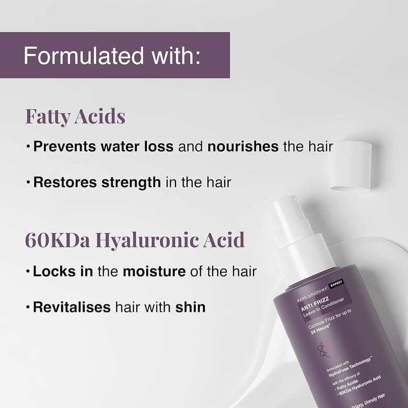 Bare Anatomy Anti Frizz Leave In Conditioner in use