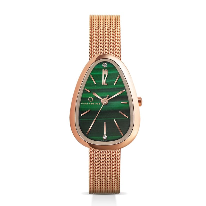 Carlington Iconic CT 2047 Rose Gold Mesh Strap Women's Watch