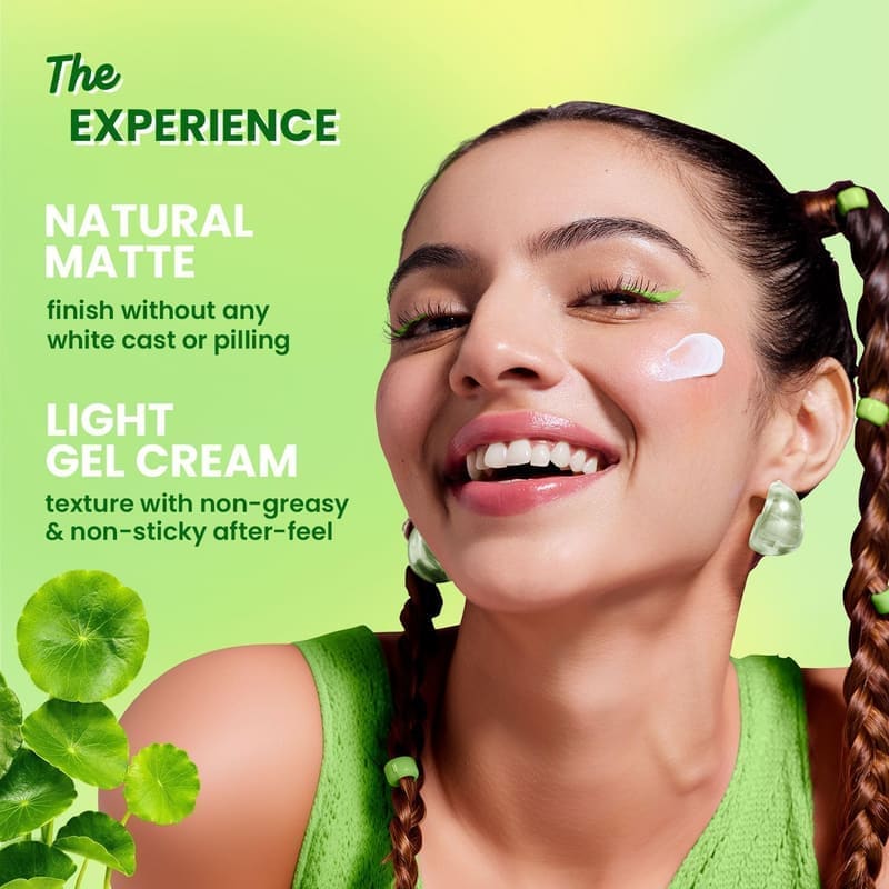 Dot & Key CICA Calming Mattifying Sunscreen SPF 50 PA++++ In-Vivo Tested application on skin