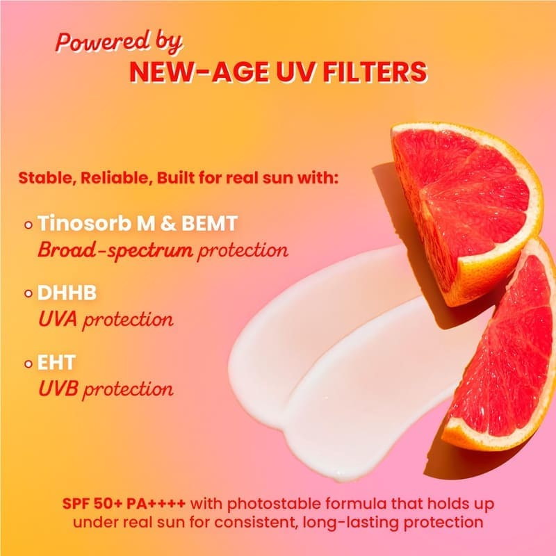 Dot & Key Vitamin C + E Super Bright Sunscreen In-Vivo Tested SPF 50+ PA++++ With New-A... application on skin