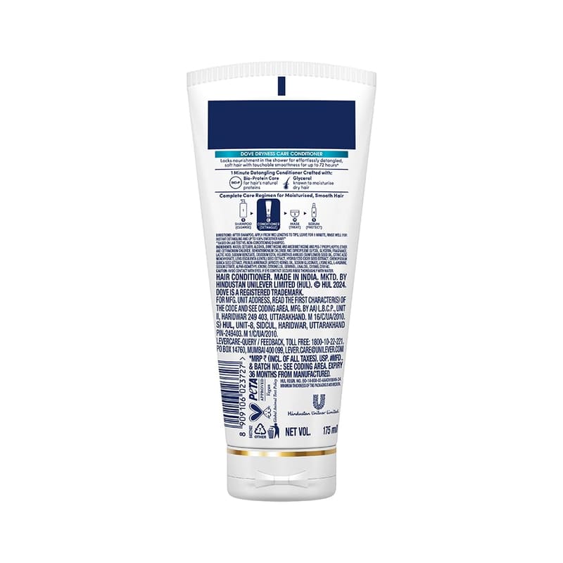 Dove Dryness Care Conditioner 175 ml packaging and details