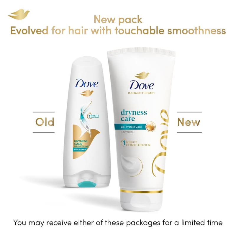 Dove Dryness Care Conditioner 175 ml in use