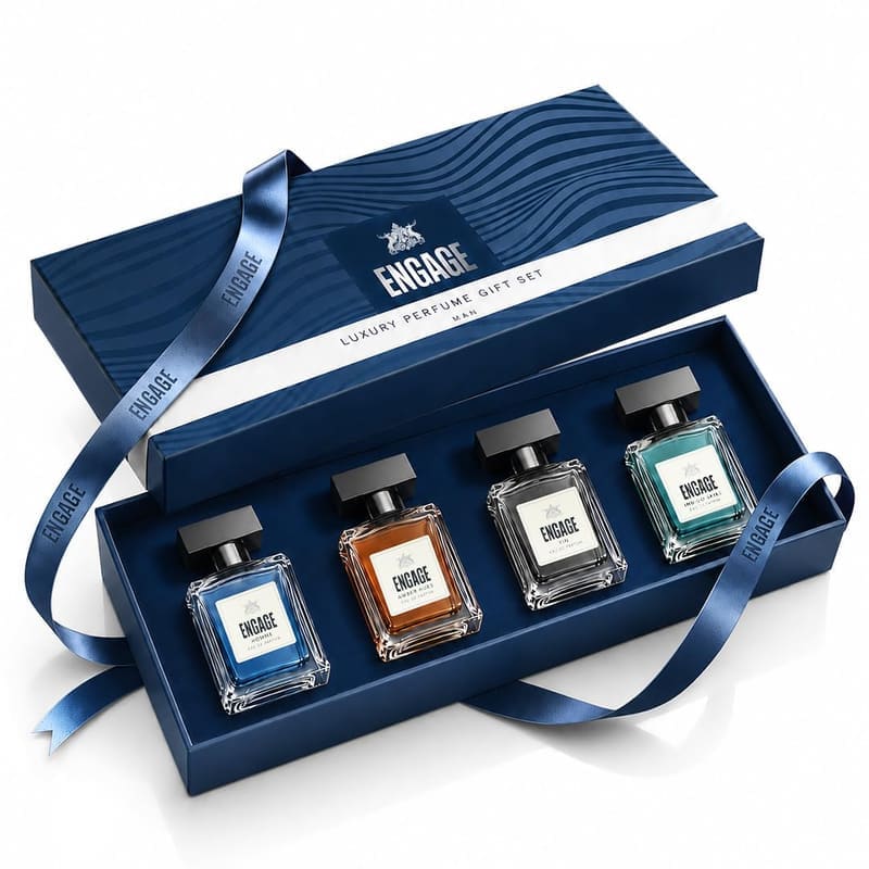 Engage Luxury Eau de Parfum Gift Set for Men, 4 x 20ml