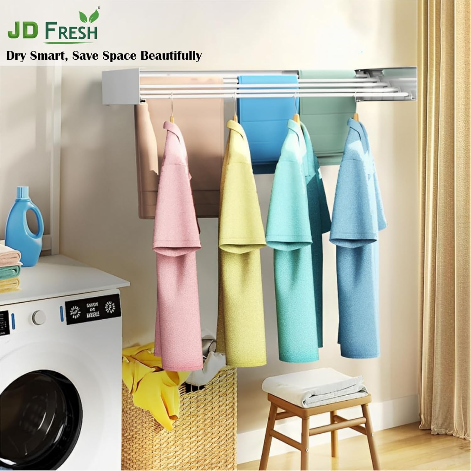 Detail of the JD Fresh wall-mount hinge geometry showing the dual side-arm load transfer to the wall bracket