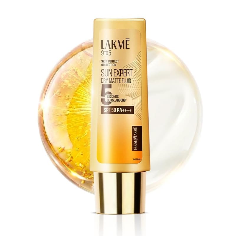 LAKMÉ Sun Expert, Dry Matte Fluid Sunscreen, 50ml, for Oily and Combination Skin, with ... application on skin
