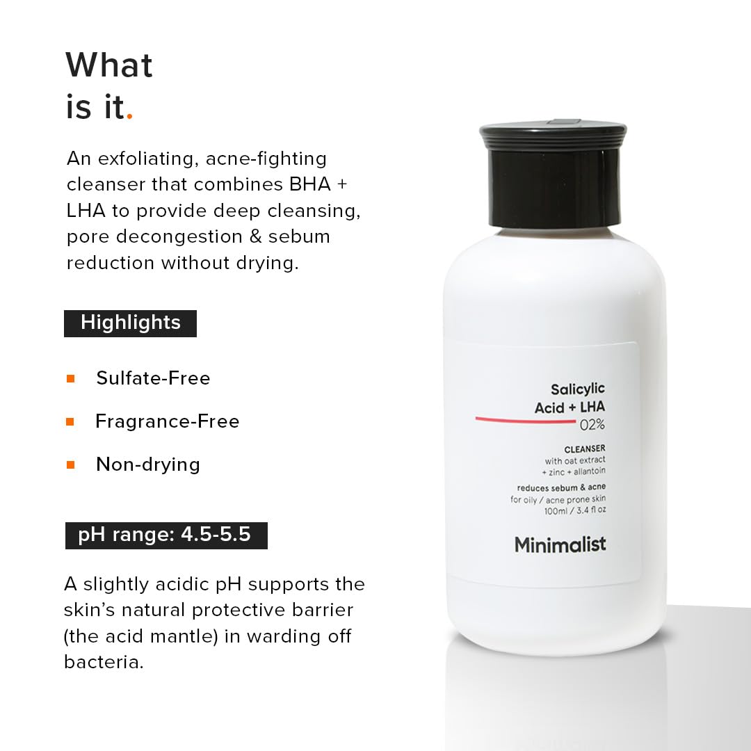 Minimalist Salicylic Face Wash back-of-bottle full INCI ingredient list, manufacturer details and batch coding