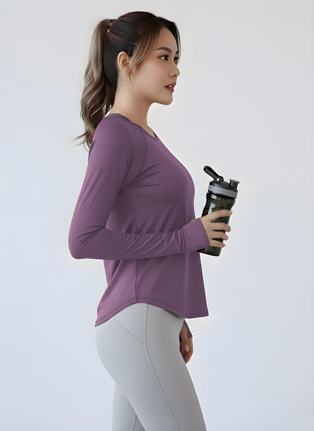 Nexsus women's compression activewear top on-body styling shot with high-rise leggings for HIIT and yoga