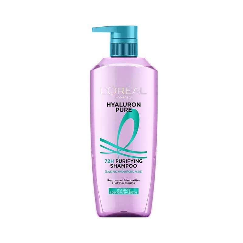 L’Oréal Paris Hyaluron Pure 72H Purifying Shampoo, For oily scalp & dry hair with salicyli