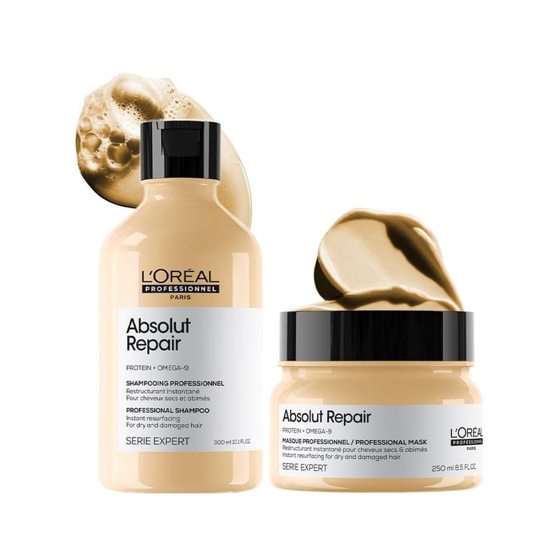 L'Oréal Professionnel Absolut Repair Shampoo & Mask for Dry & Damaged Hair - 300ml+250ml