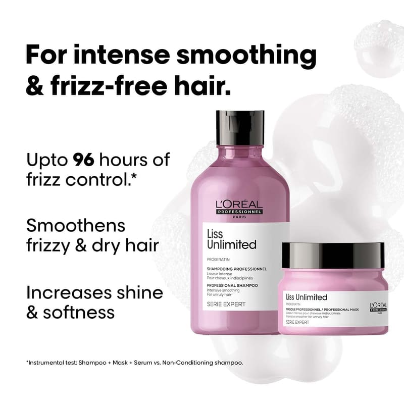 L'Oréal Professionnel Liss Unlimited Professional Shampoo For Unruly Hair, 300ML packaging and details