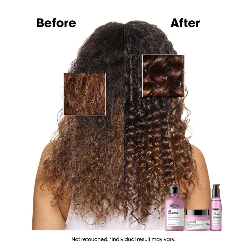 L'Oréal Professionnel Liss Unlimited Professional Shampoo For Unruly Hair, 300ML in use