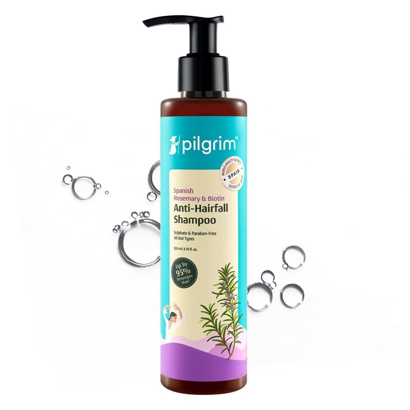 Pilgrim Spanish Rosemary & Biotin Anti Hairfall Shampoo for Reducing Hair Loss & Breakage 