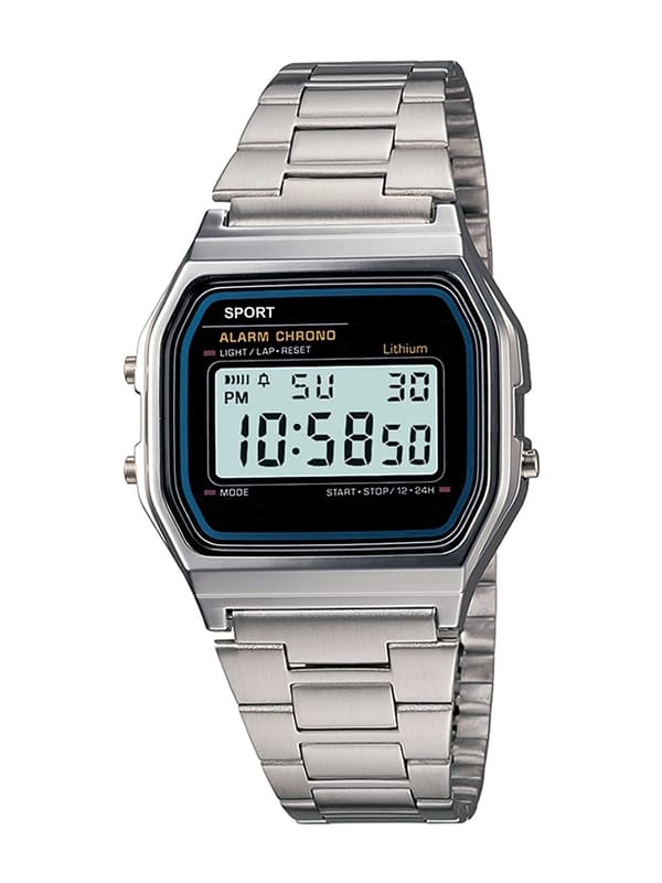 Shocknshop WCH70 Square Digital LED Unisex Steel Strap Watch