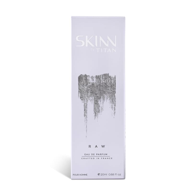 Skinn by Titan Raw Eau de Parfum retail box, front view