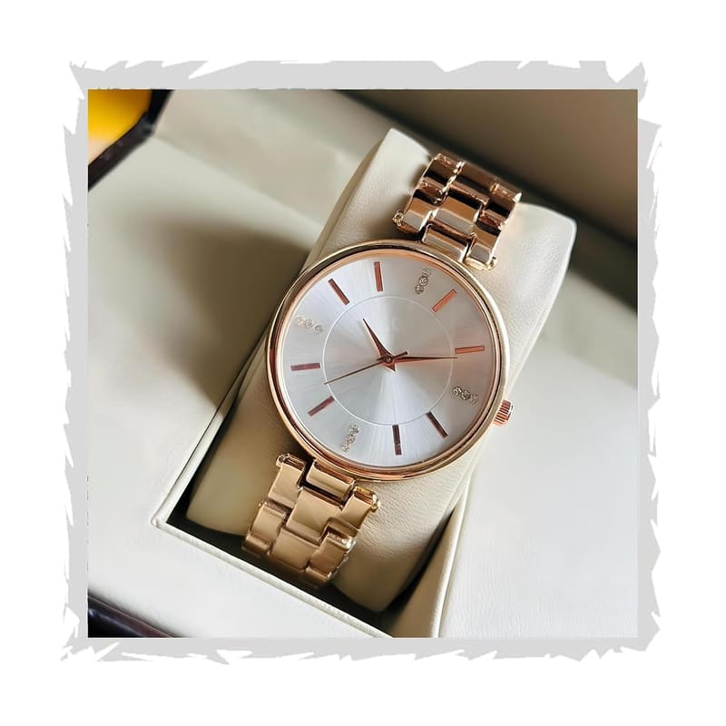 Styledose NEW KC 1 Rose Gold Stone-Studded Bracelet Women's Watch