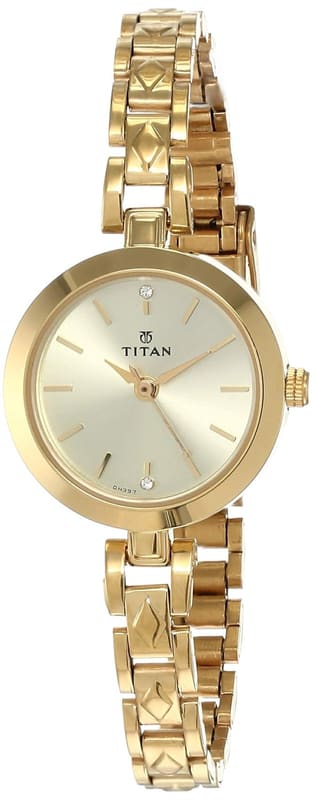 Titan Karishma NM2598YM01 Champagne Dial Gold-Tone Women's Watch