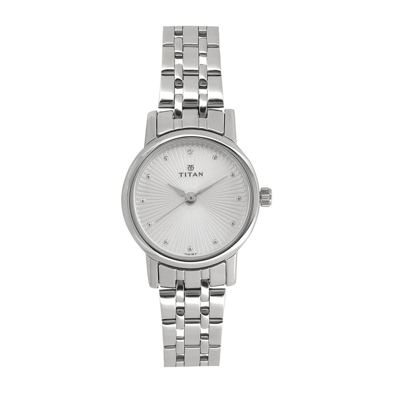 Titan NT2593SM01 Silver Sunray Dial Stainless Steel Women's Watch