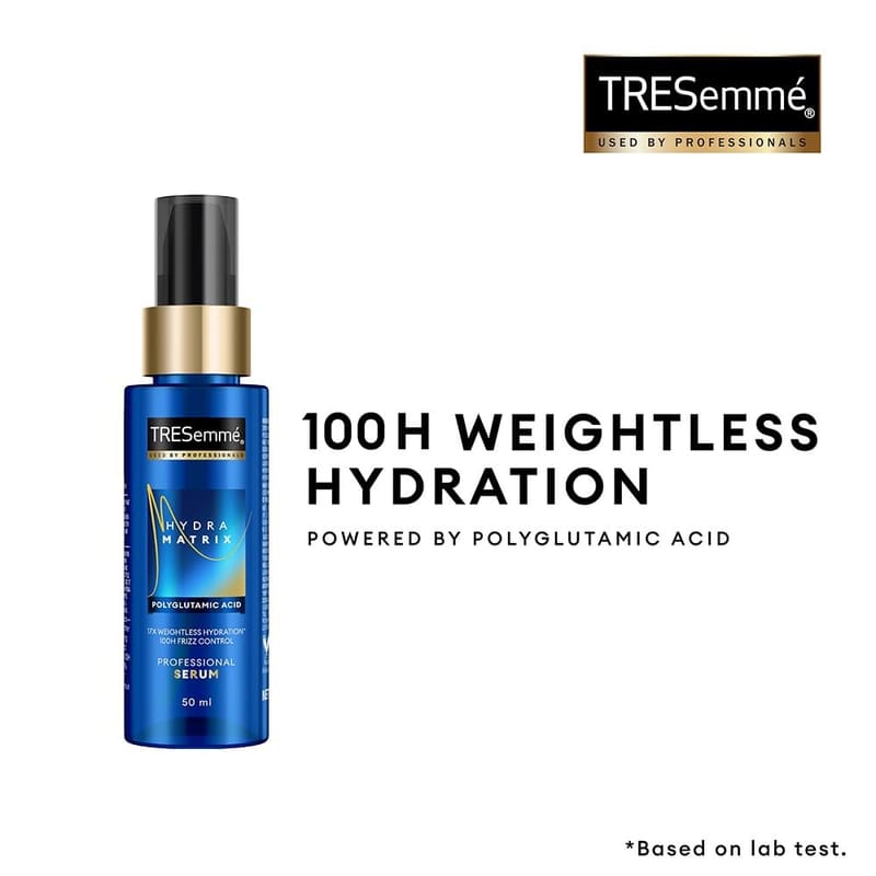 TRESemmé Hydra Matrix Leave In Conditioner 50 millilitre with Polyglutamic Acid packaging and details