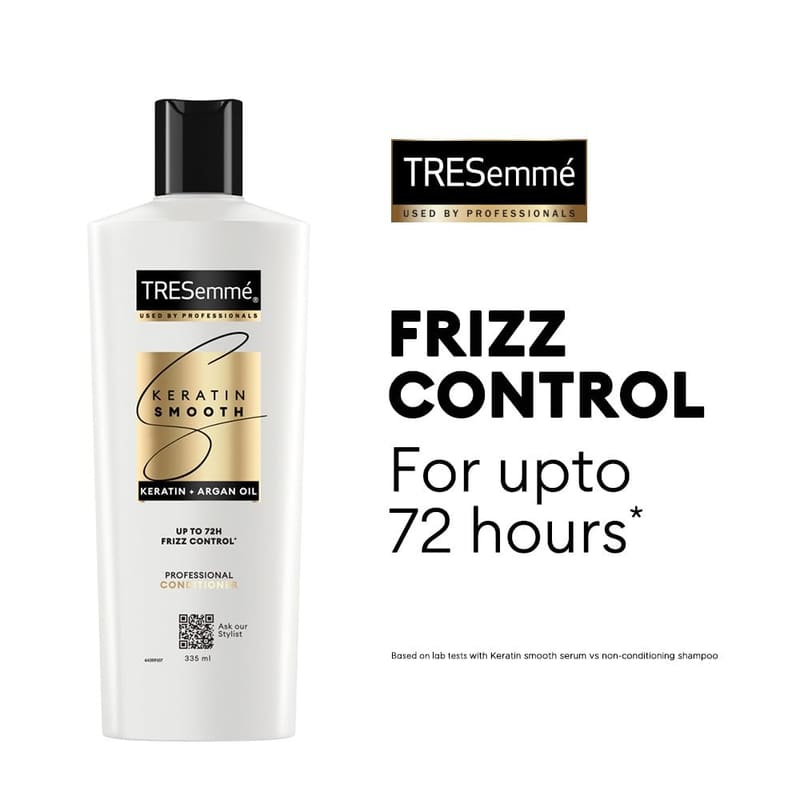 TRESemmé Keratin Smooth Anti Frizz Conditioner 335ml packaging and details