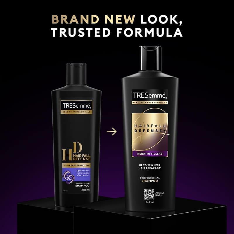 TRESemme Hairfall Defense+ Shampoo 1000ml With Keratin Fillers in use