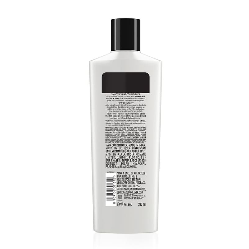TRESemme Smooth Shine Conditioner 335ml With Vitamin H and Silk Protein packaging and details