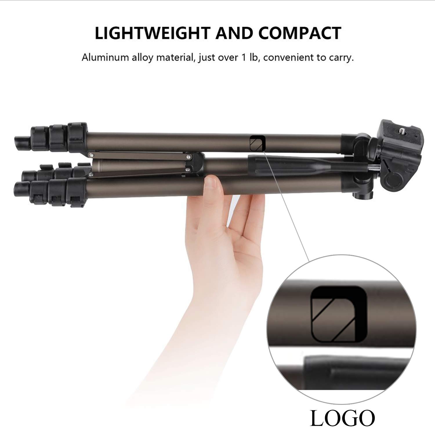 Syvo WT 3130 close-up of the 3-section lever-lock aluminum legs, centre-column clamp and 1/4-inch quick-release plate