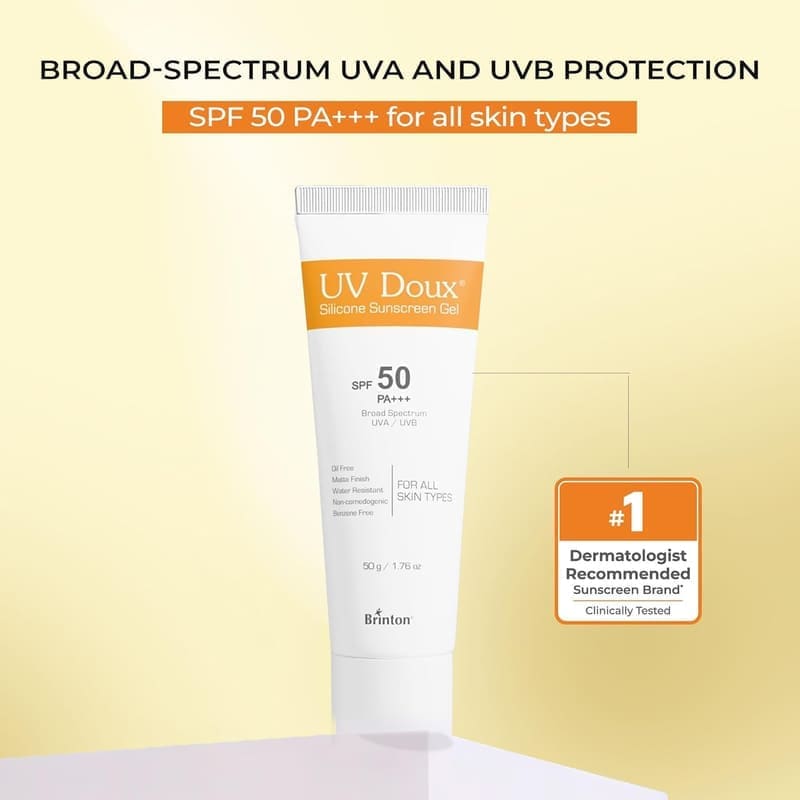 UV Doux Silicone Sunscreen Gel SPF 50 PA+++ application on skin